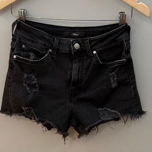 Mavi Black Distressed Denim Shorts, Size 23